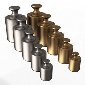 3D Antique Scale Weights Set model
