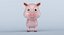3D model cartoon pig animation