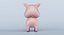 3D model cartoon pig animation