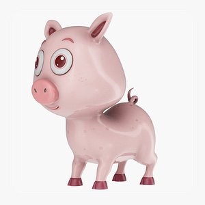 3D model cartoon pig animation