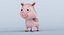 3D model cartoon pig animation