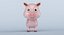 3D model cartoon pig animation