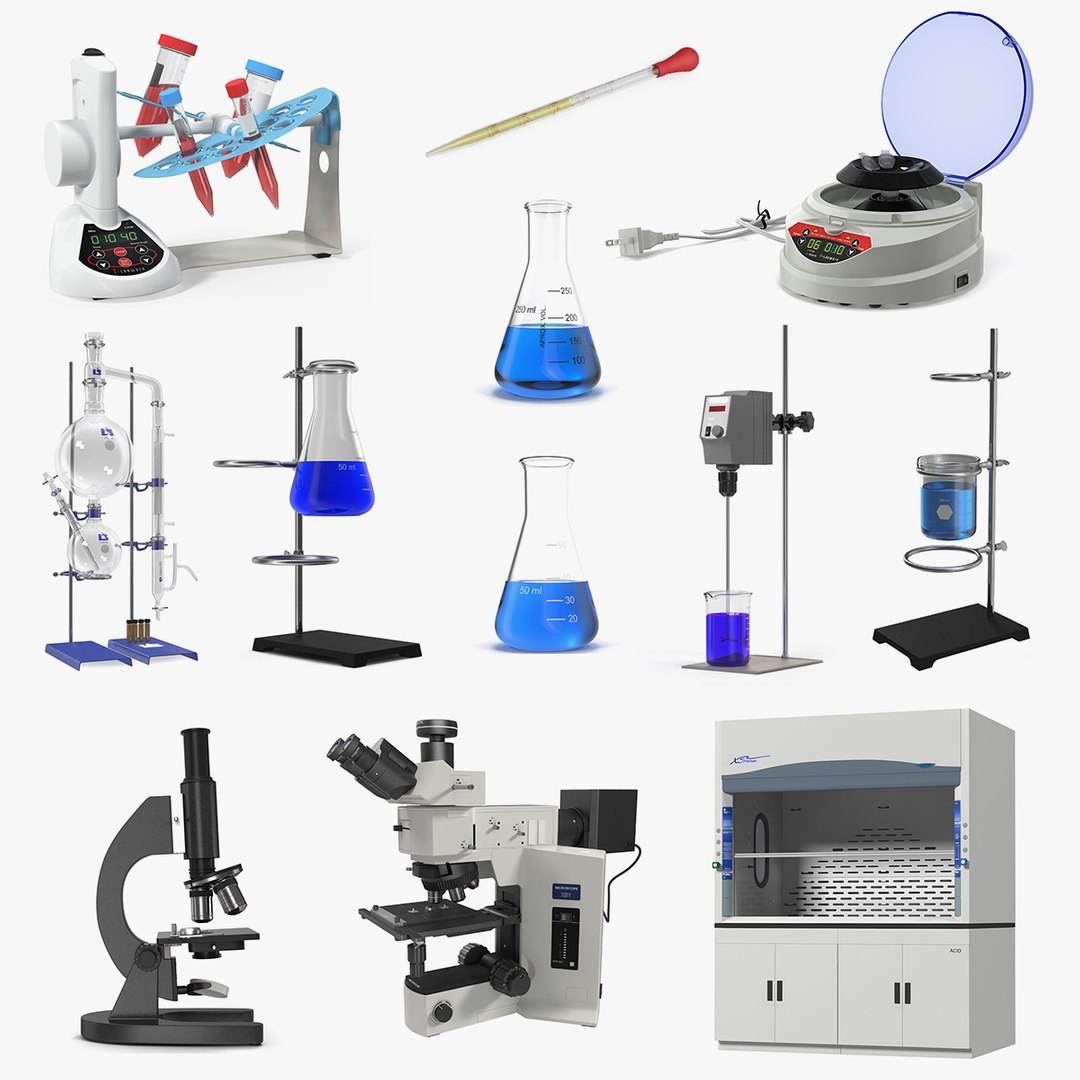 Lab Equipment Collection 4 3D model preview