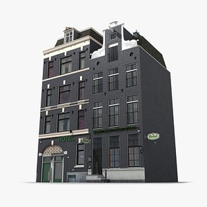3D old classic amsterdam building