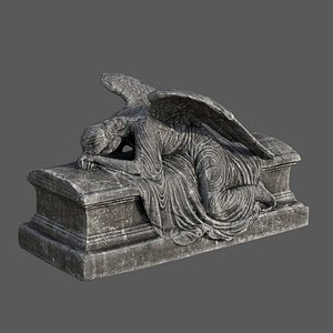 Angel of Grief Weeping Angel Low Poly Game Ready Statue model