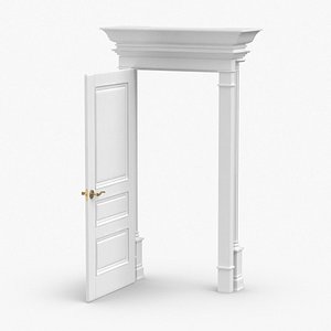 3D classic-doors---door-3-open model