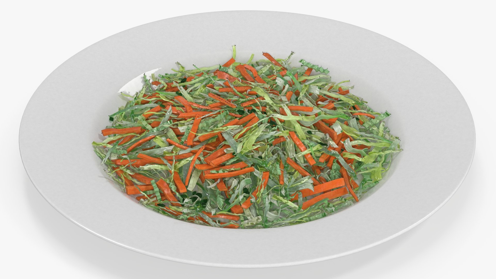 Vegetable Salad on White Plate 3D model preview