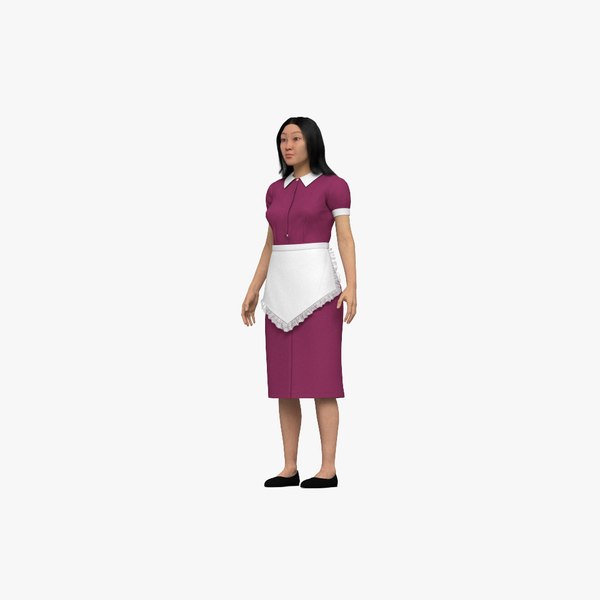 Empregada de Hotel Asiática Modelo 3D - TurboSquid 2196633