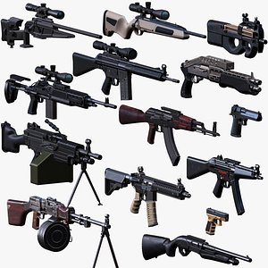 Weapons Pack vol-01 - LowPoly Mobile Ready 3D model