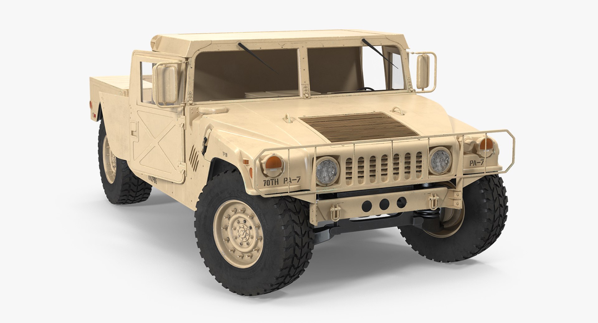 HMMWV M998 Desert Rigged 3D model preview