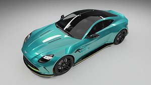 3D ASTON MATIN VANTAGE 2025 YELLOW ACCENT