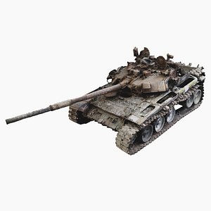 destroyed T-90 tank 3D
