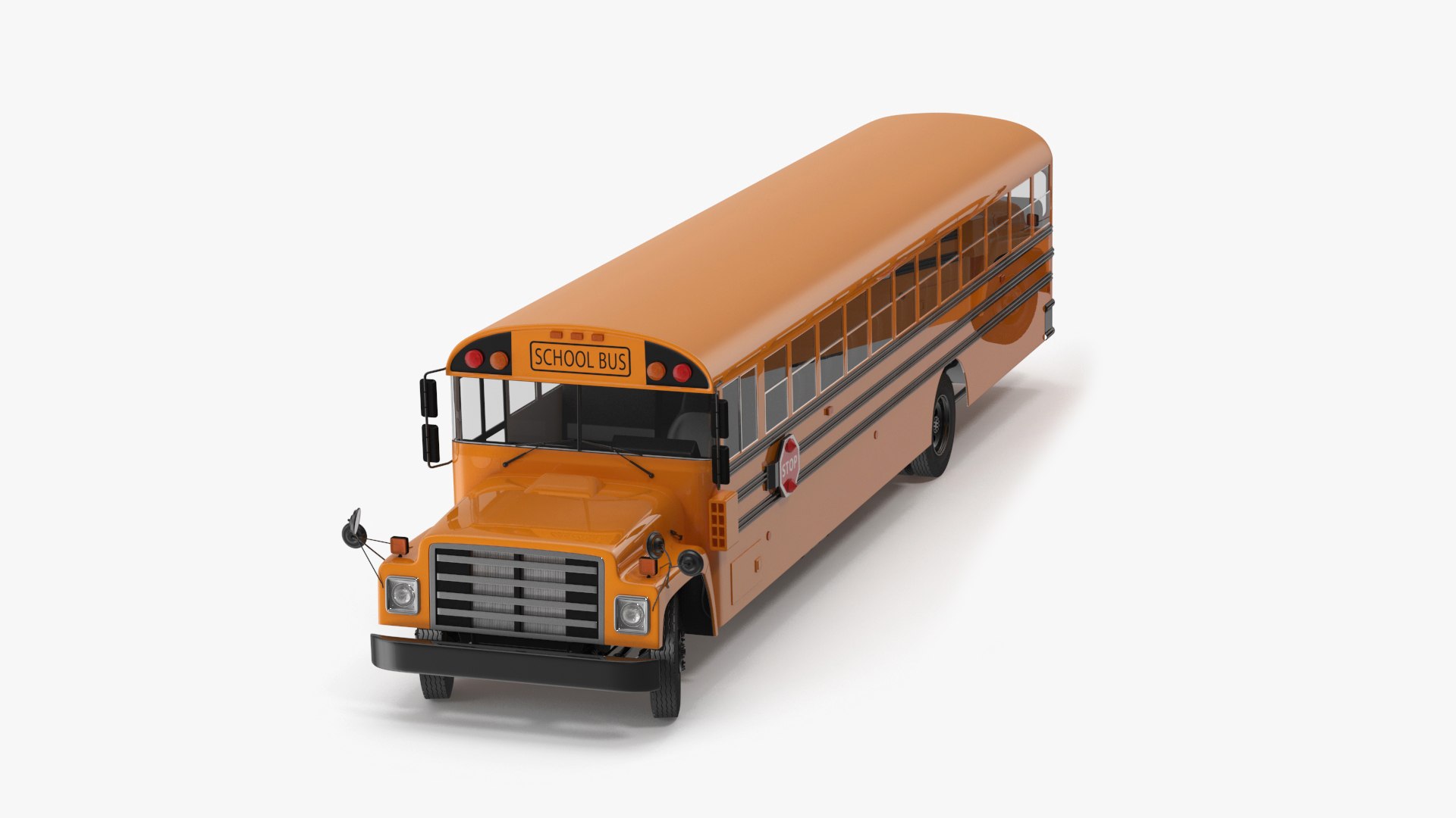 Old School Bus Rigged for Maya 3D model preview