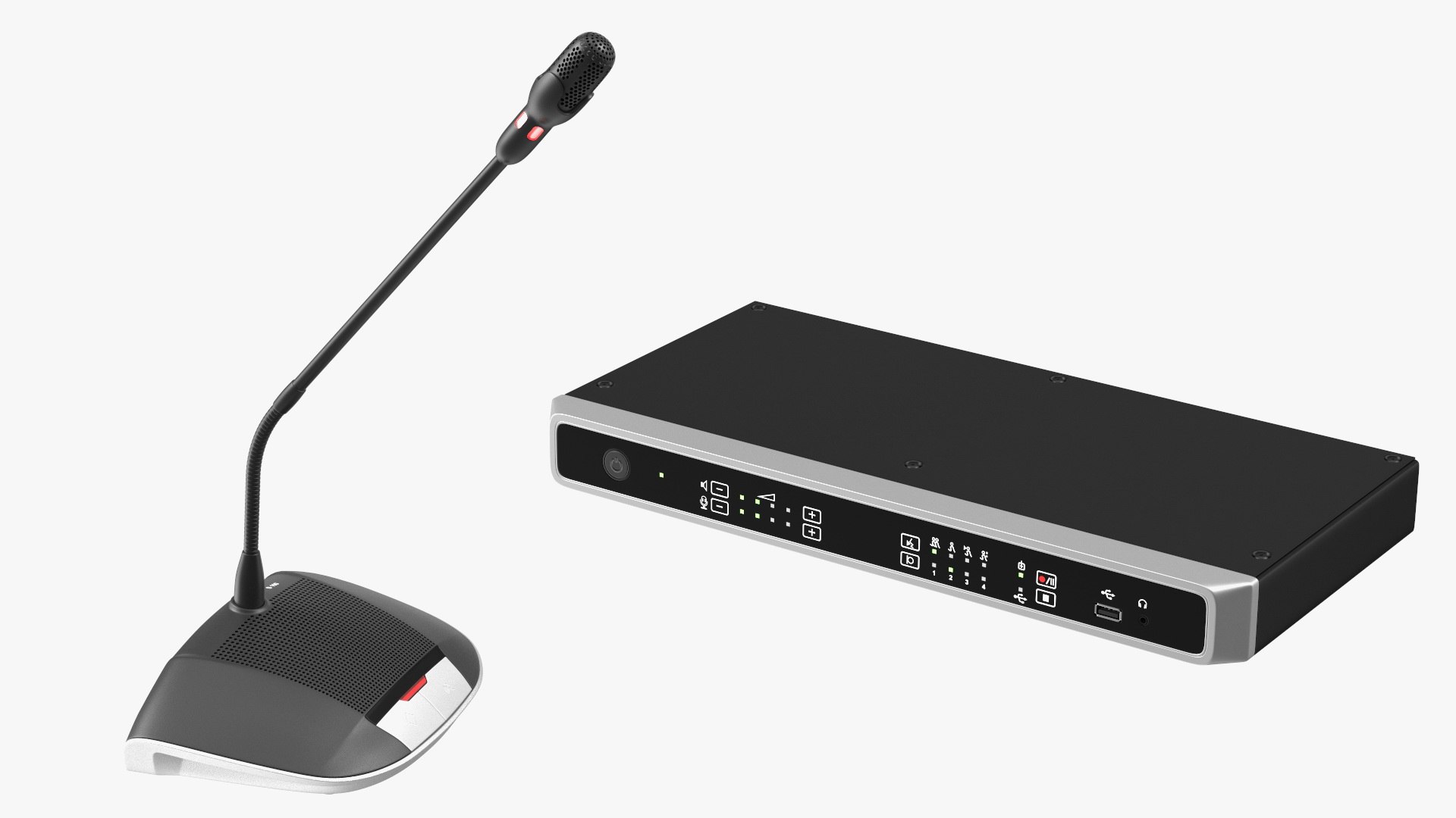 Conference System Control Unit with Microphone 3D model preview