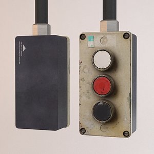 button panel pressed 3d model