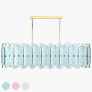 3D model Teal Murano Long Chandelier By Studio Glustin