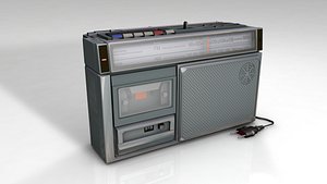 retro cassette radio 3D model