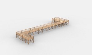 Wooden Jetty 3D model 3D