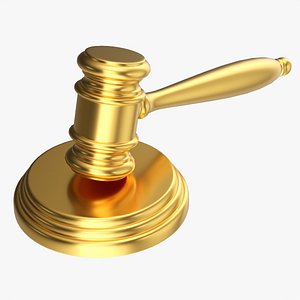 Judges gavel 03 gold 3D model