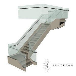 glass staircase 3d model