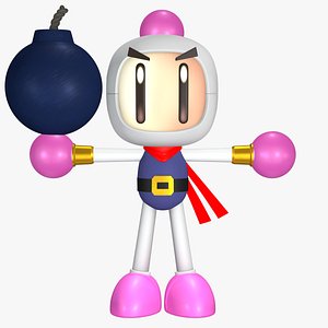 White Bomberman Smashified Character 8K model