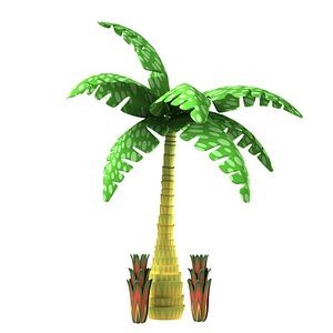 3d cartoon palm tree model