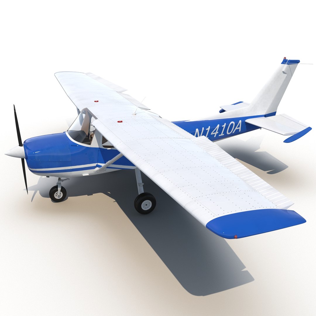 Cessna 150 Rigged 3D model preview