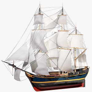 HMS Bounty Full-Rigged Sailing Ship PBR