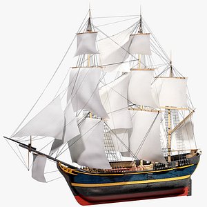 HMS Bounty Full-Rigged Sailing Ship PBR