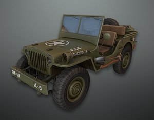 Lowpoly PBR Military Jeep