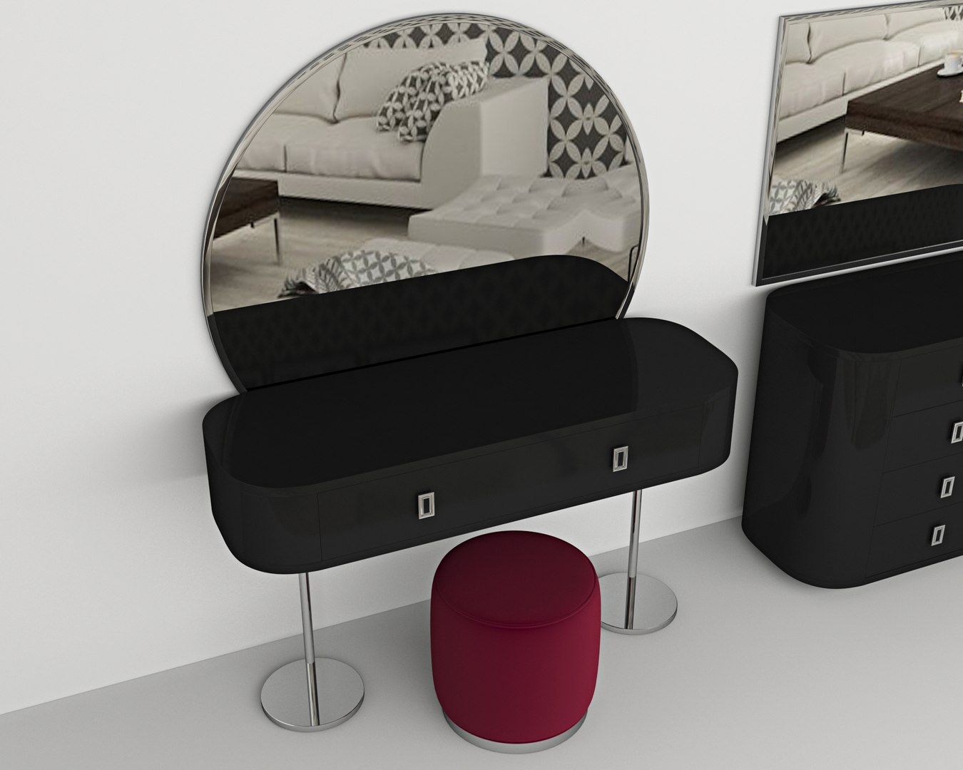 MakeUp Table And Console Set 3D - TurboSquid 1820037