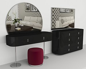 MakeUp Table and Console Set 3D