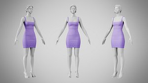 3D Dress 52 Amethyst model