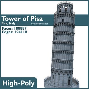 leaning tower pisa 3d max