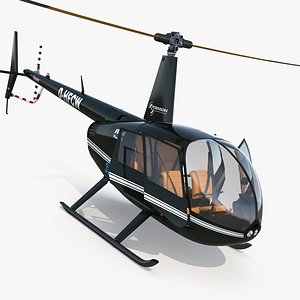 轻型直升机罗宾逊r44 3d模型