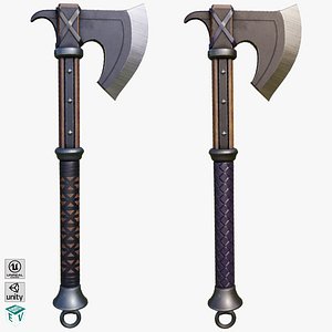 2 Battle Axe Collection All PBR Unity UE Textures Included 3D model