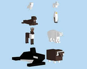 Low Poly Animal Arctic 3D model