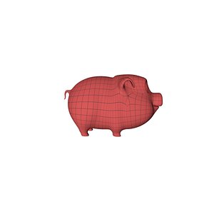 3d model base mesh cartoon pig