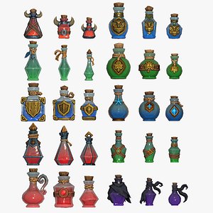 Stylized Fantasy RPG Potions Bottles Elixirs Perfumes