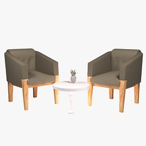 Modern Scandinavian-inspired armchair 3D
