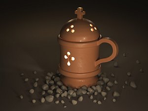 Orthodox ceramic censer 3D