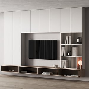 3D 501 tv wall kit 11 modern minimal living room zone with cabinets