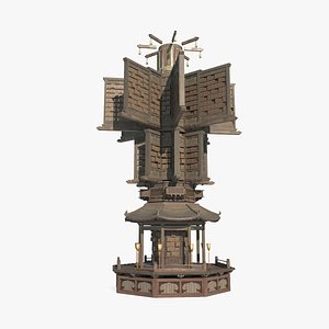 Ancient Asian Architectural Mechanism Warehouse 3D model