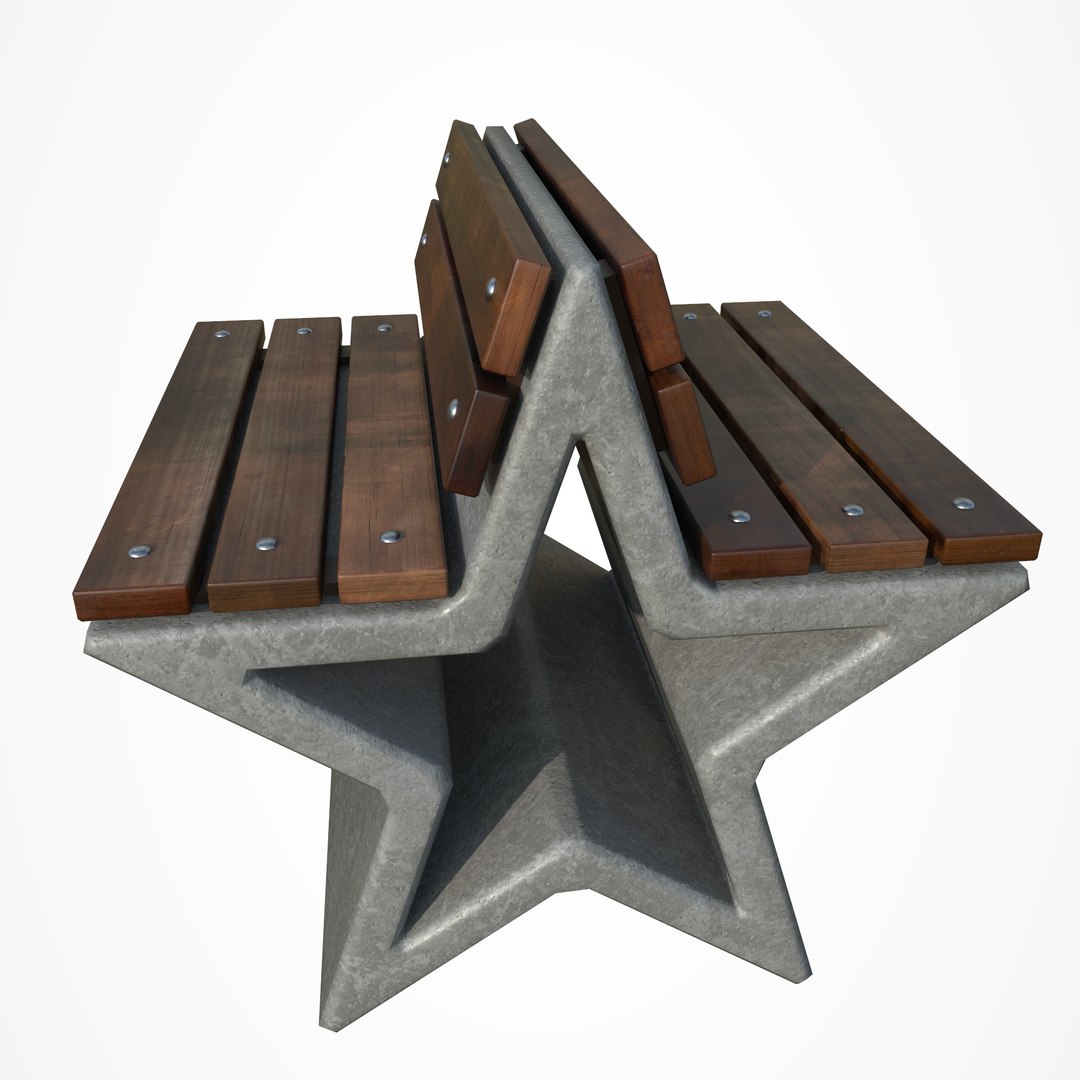 3D Park Bench Star Model - TurboSquid 1399398