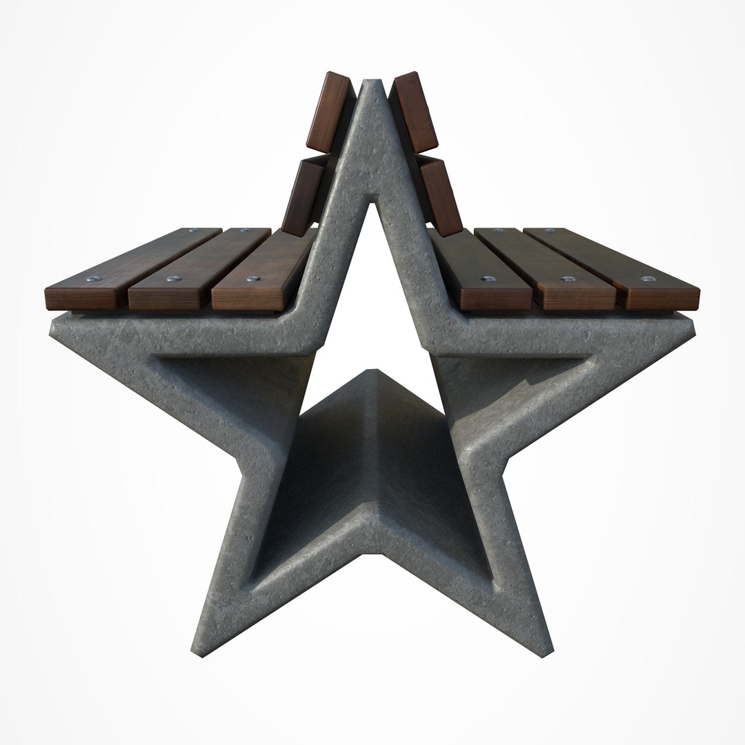 3D Park Bench Star Model - TurboSquid 1399398
