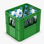 caisse en plastique avec des bouteilles