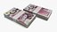 3D British Currency 50 Pounds Pack model