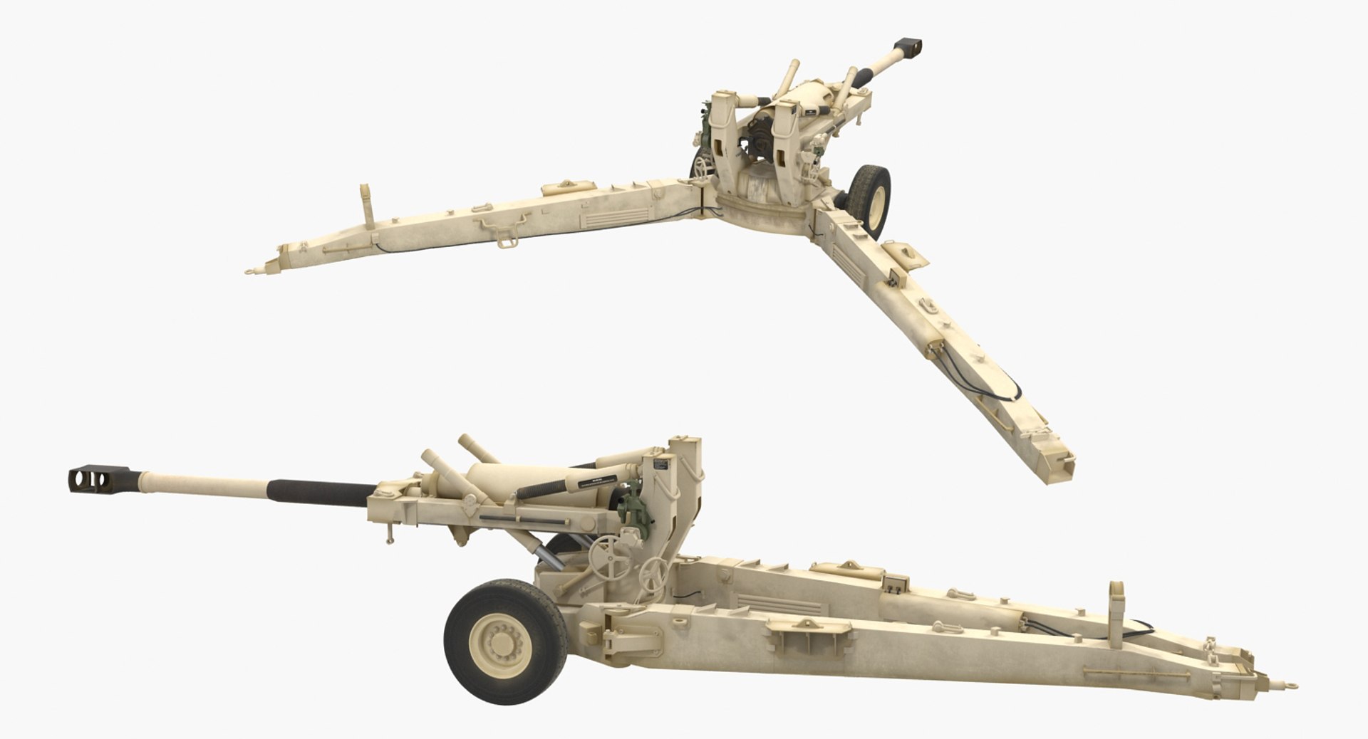 3D Artillery M198 155mm Howitzer Model - TurboSquid 1269464