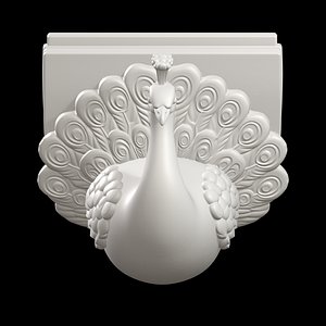 Majestic Peacock Bracket 3D model