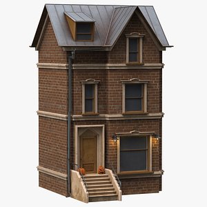 brown brick house street model